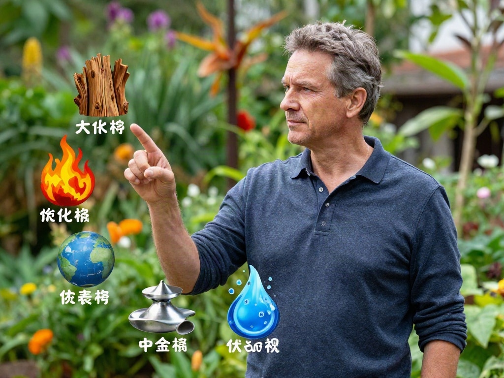 Fengshui fünf Elemente Garten
